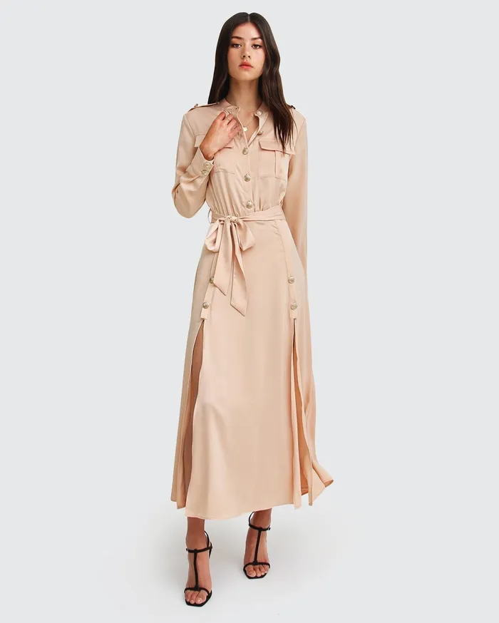 Women Dresses Belle and Bloom Lover To Lover Maxi Shirt Dress 8211 Champagne