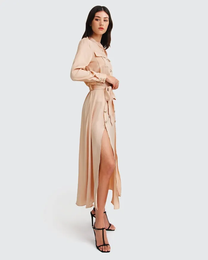 Women Dresses Belle and Bloom Lover To Lover Maxi Shirt Dress 8211 Champagne