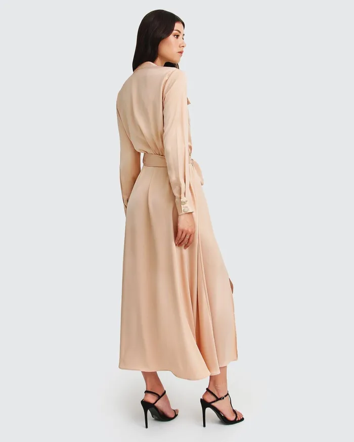 Women Dresses Belle and Bloom Lover To Lover Maxi Shirt Dress 8211 Champagne