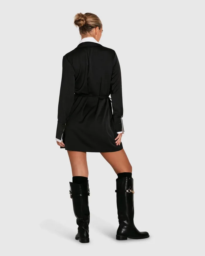 Women Dresses Belle and Bloom Make Me Feel Layered Shirt Dress 8211 BlackWhite
