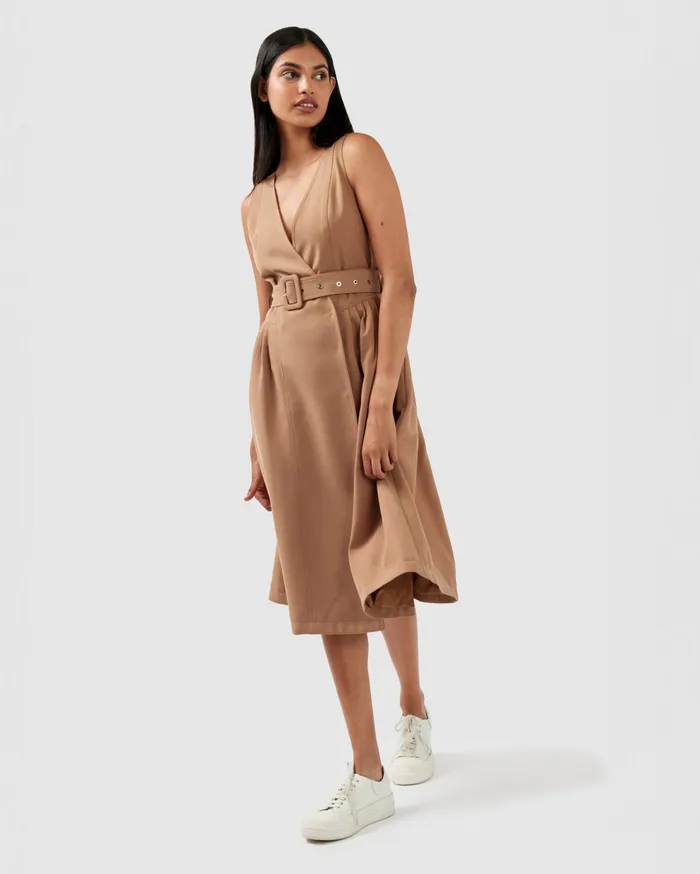 Women Dresses Belle and Bloom Miss Independence Midi Dress 8211 Camel