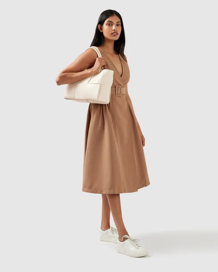 Women Dresses Belle and Bloom Miss Independence Midi Dress 8211 Camel