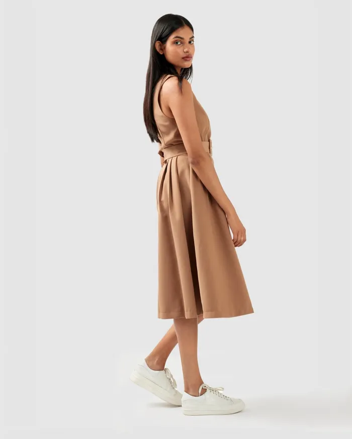 Women Dresses Belle and Bloom Miss Independence Midi Dress 8211 Camel