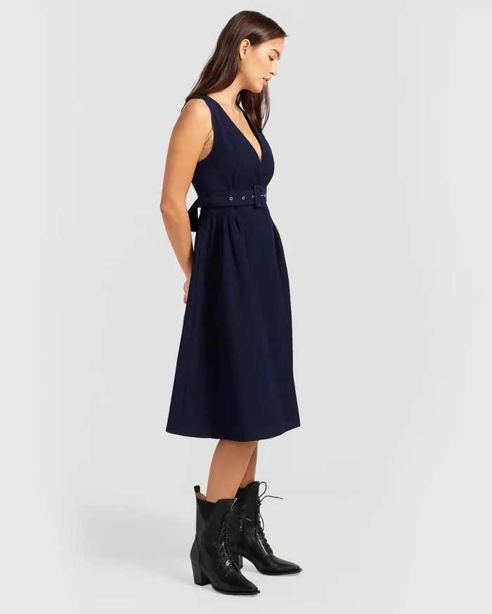 Women Dresses Belle and Bloom Miss Independence Midi Dress 8211 Navy