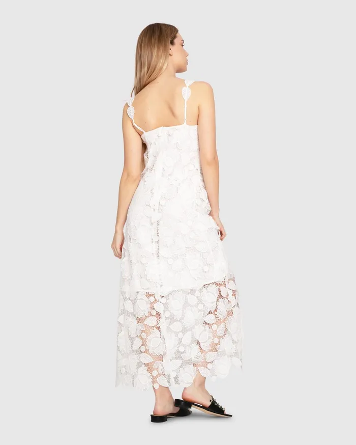 Women Dresses Belle and Bloom Songbird Lace Maxi Dress 8211 White