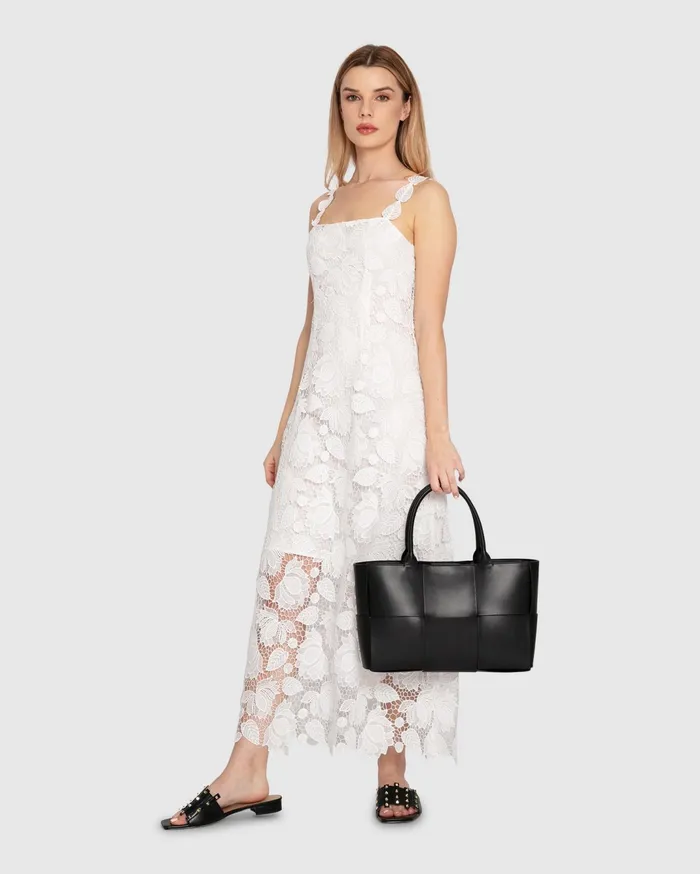 Women Dresses Belle and Bloom Songbird Lace Maxi Dress 8211 White