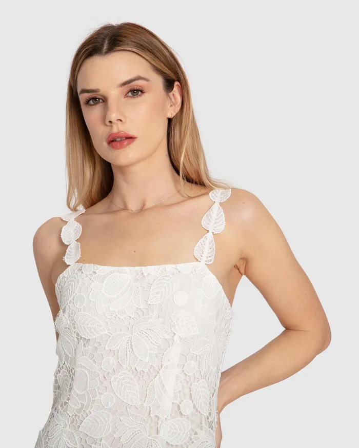 Women Dresses Belle and Bloom Songbird Lace Maxi Dress 8211 White
