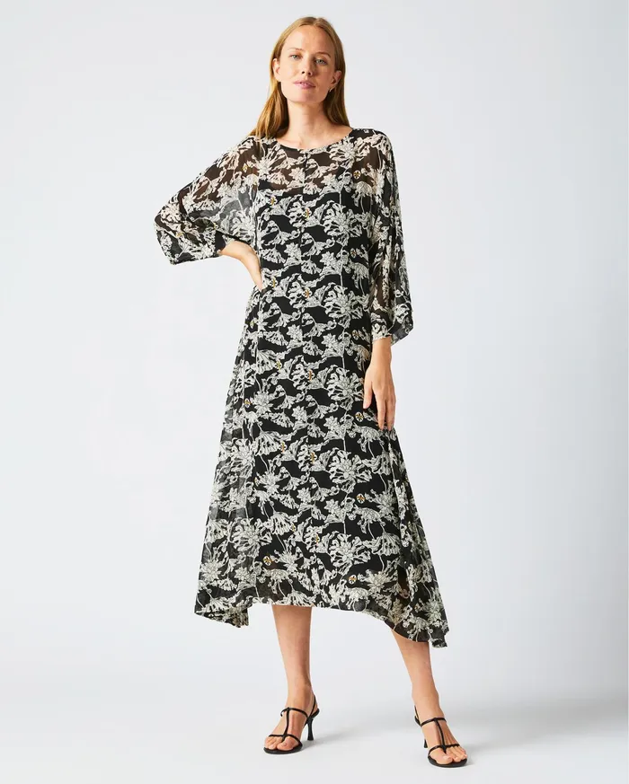 Women Dresses Billy Reid Sheer Zen Dress Blackwhite