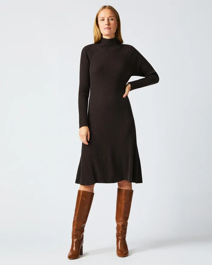 Women Dresses Billy Reid Turtleneck Sweater Dress Coffee Bean