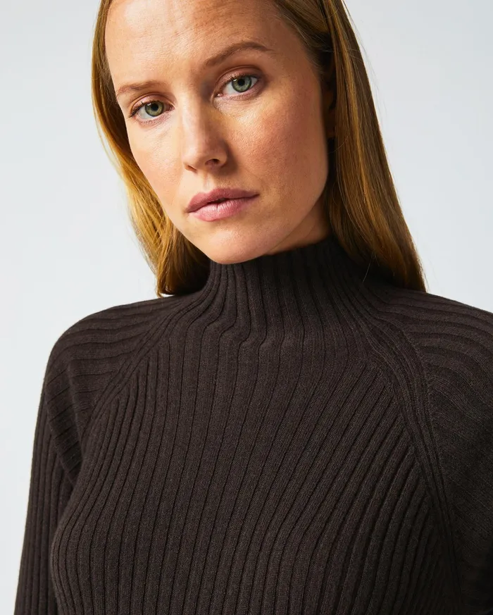 Women Dresses Billy Reid Turtleneck Sweater Dress Coffee Bean