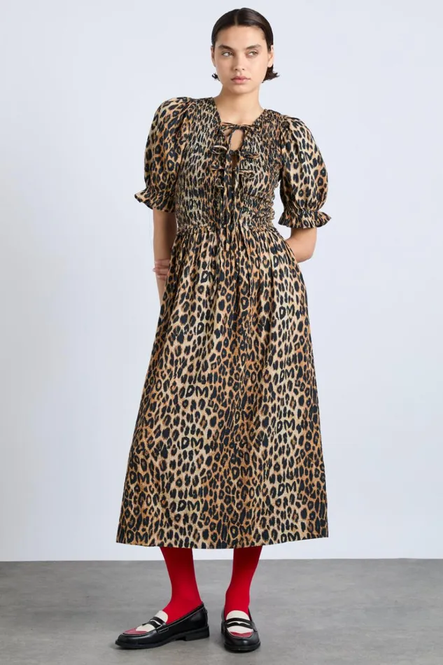 Women Dresses Damson Madder Bluebelle Midi Dress 8211 Leopard