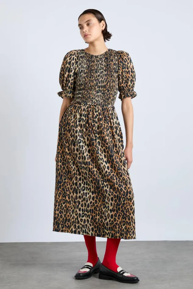 Women Dresses Damson Madder Bluebelle Midi Dress 8211 Leopard