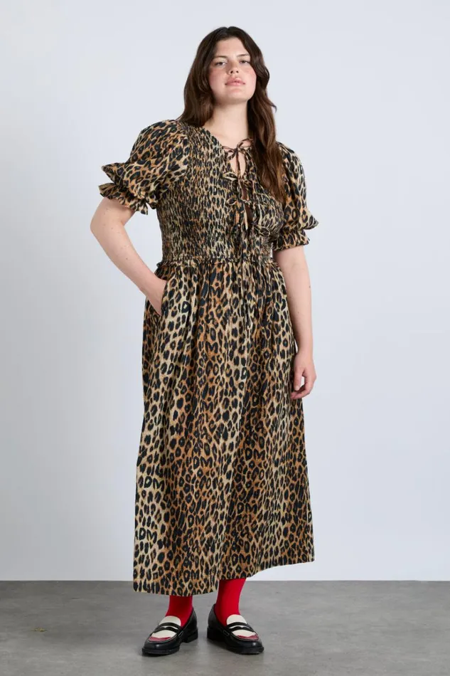 Women Dresses Damson Madder Bluebelle Midi Dress 8211 Leopard
