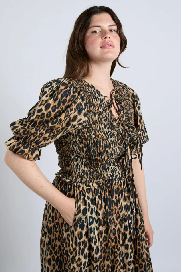 Women Dresses Damson Madder Bluebelle Midi Dress 8211 Leopard