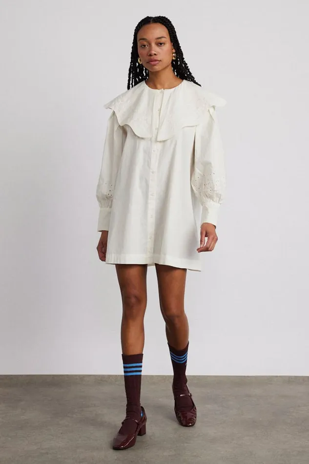 Women Dresses Damson Madder Mimi Mini Dress 8211 Off White Broderie