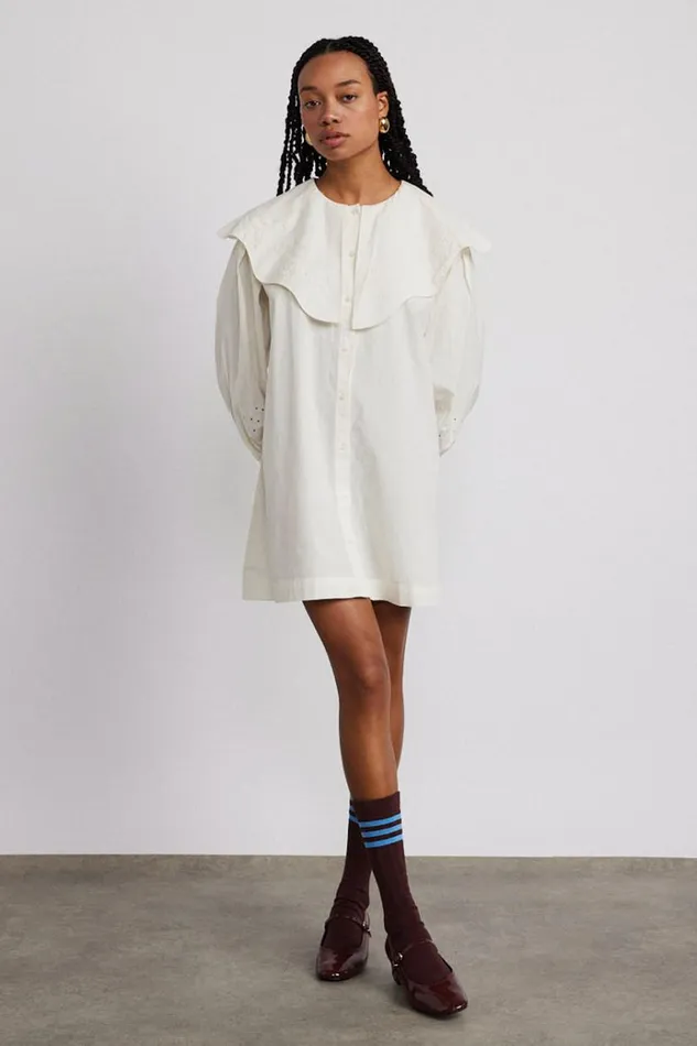 Women Dresses Damson Madder Mimi Mini Dress 8211 Off White Broderie