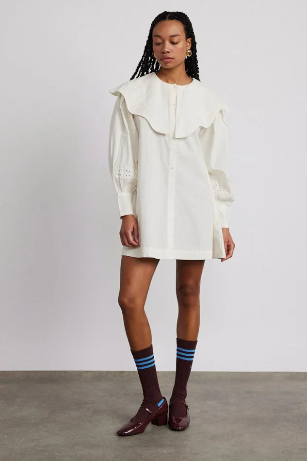 Women Dresses Damson Madder Mimi Mini Dress 8211 Off White Broderie