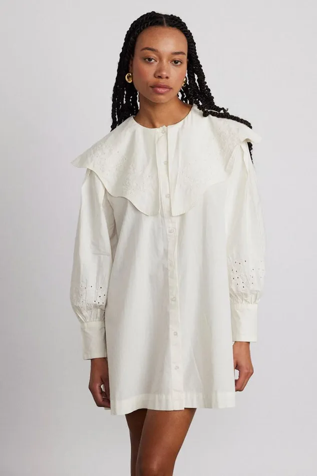 Women Dresses Damson Madder Mimi Mini Dress 8211 Off White Broderie