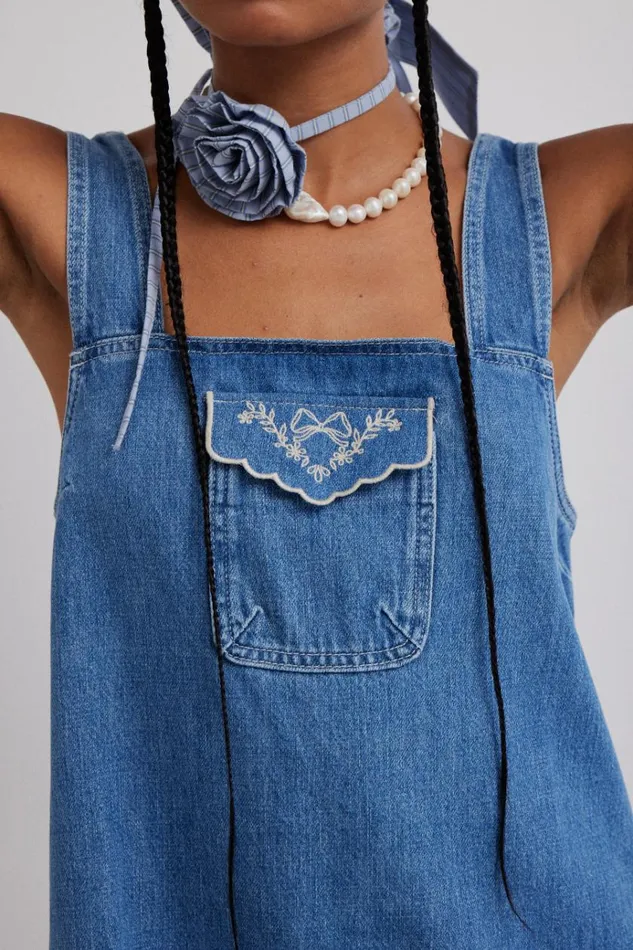 Women Dresses Damson Madder Nancy Mini Dress 8211 Organic Denim
