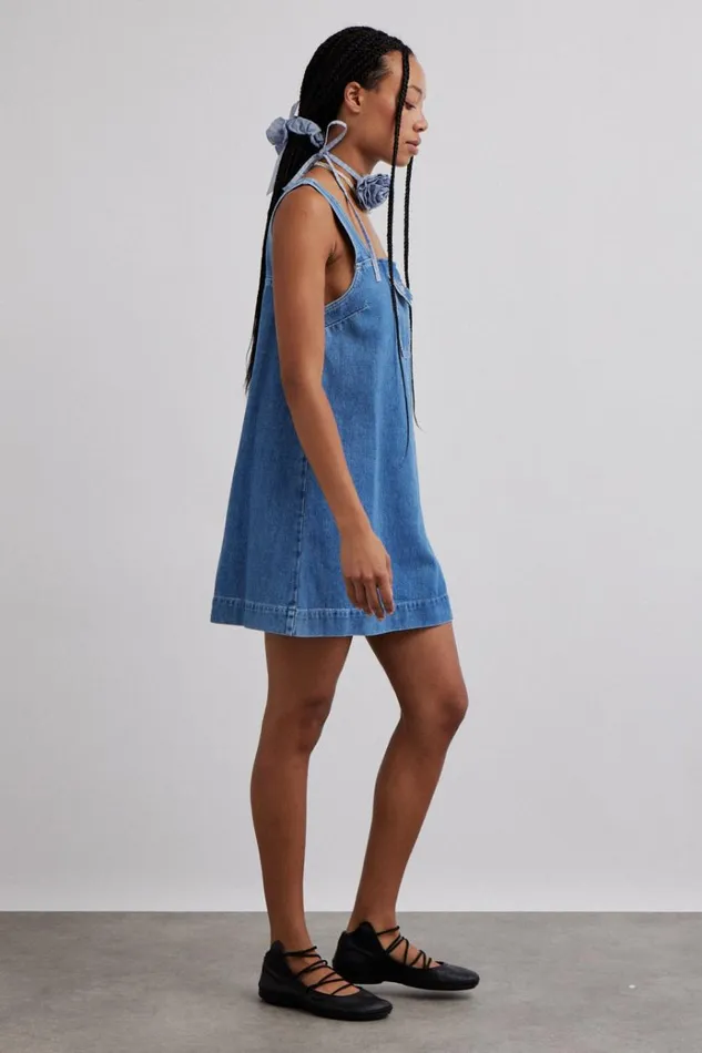 Women Dresses Damson Madder Nancy Mini Dress 8211 Organic Denim
