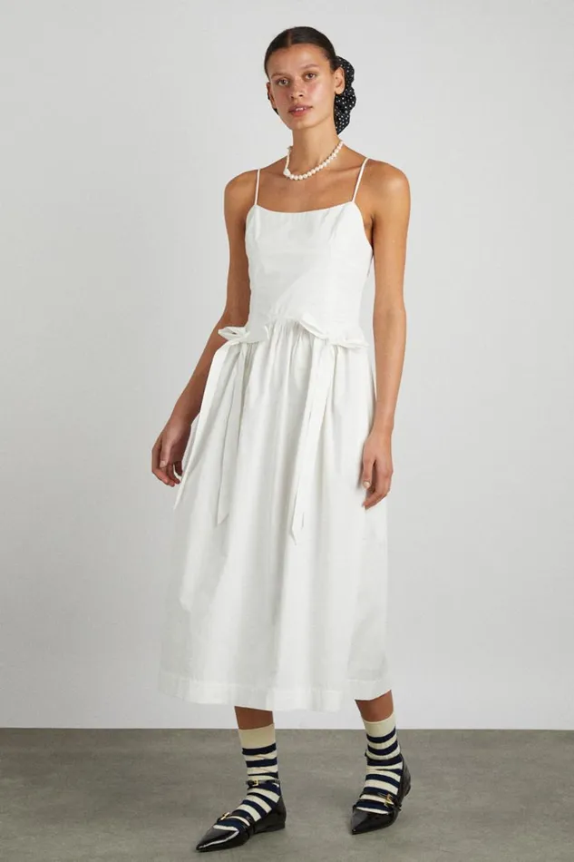Women Dresses Damson Madder Penelope Apron Dress 8211 White
