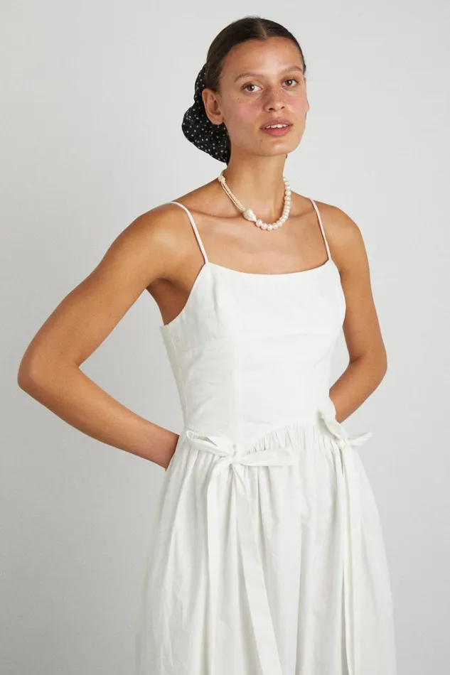 Women Dresses Damson Madder Penelope Apron Dress 8211 White