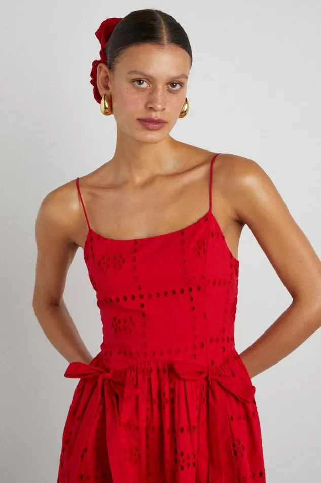 Women Dresses Damson Madder Penelope Mini 8211 Red Broderie