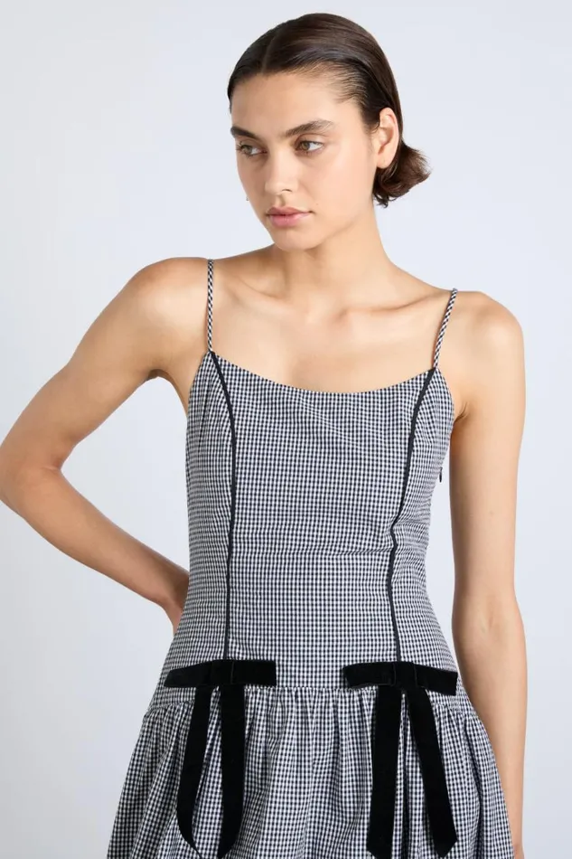 Women Dresses Damson Madder Persephone Midi Dress 8211 Black Gingham