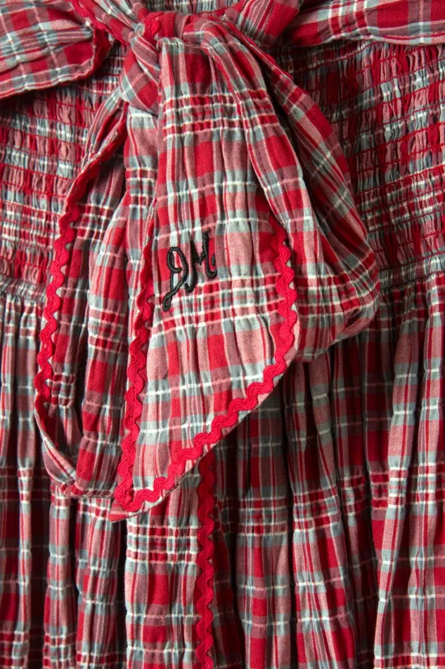 Women Dresses Damson Madder Pia Midi Dress 8211 Red Check