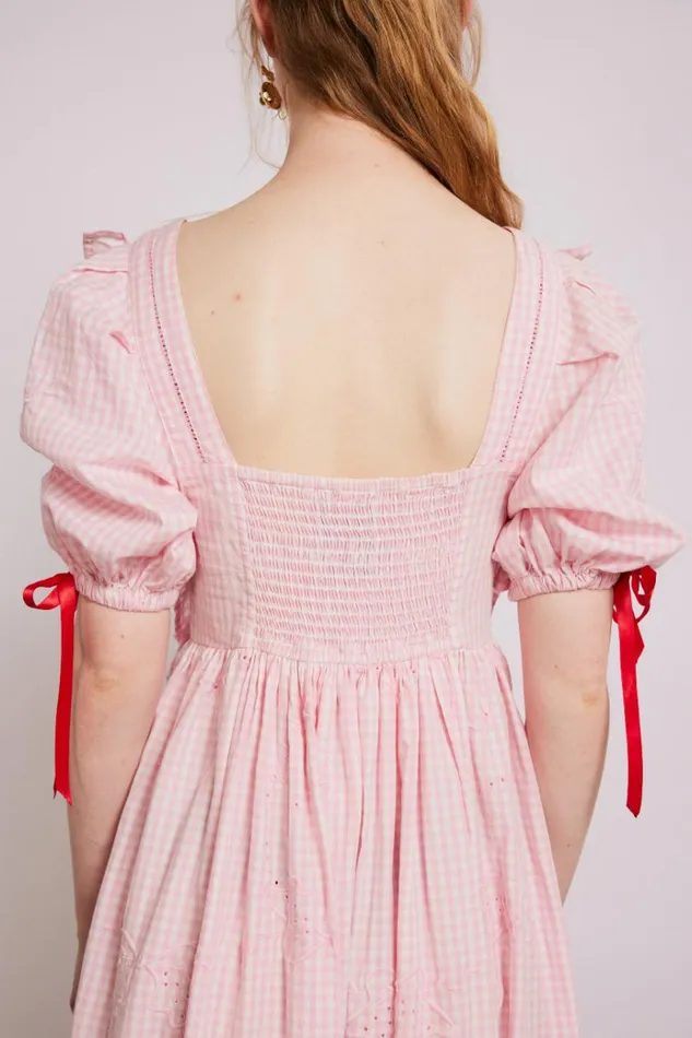Women Dresses Damson Madder Rhea Dress 8211 Pink Gingham