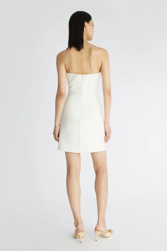 Women Dresses Ermanno Scervino Designer Double Wool Cloth Bustier Mini Dress 8211 Ermanno Scervino White