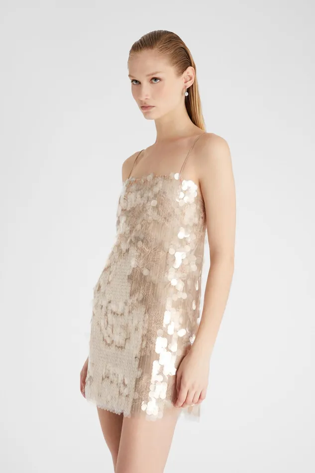 Women Dresses Ermanno Scervino Designer Lingerie Mini Dress With Sequins 8211 Ermanno Scervino Cream