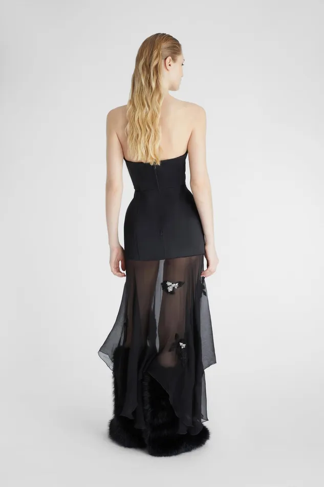 Women Dresses Ermanno Scervino Designer Silk And Lace Bustier Dress With Skirt 8211 Ermanno Scervino Black