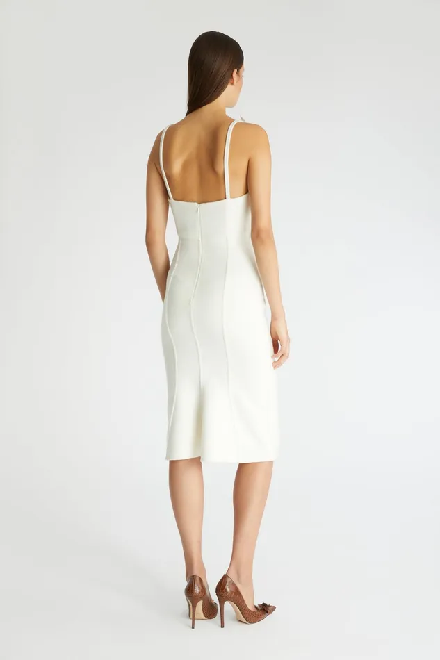 Women Dresses Ermanno Scervino Designer Wool Lingerie Dress With Flower 8211 Ermanno Scervino White