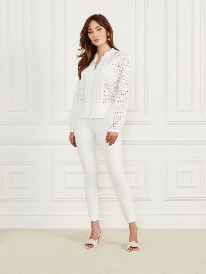 Women Eco Luella Eyelet Blouse Blanc Pur Marciano Tops And Sweaters Women Eco Luella Eyelet Blouse Blanc Pur Marciano Tops And Sweaters