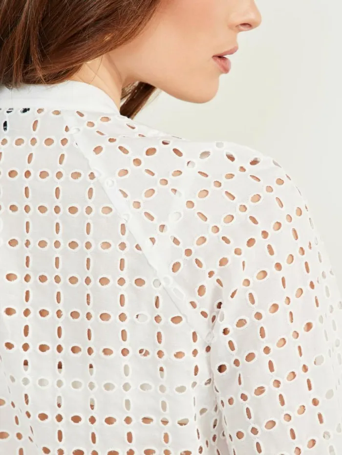 Women Eco Luella Eyelet Blouse Blanc Pur Marciano Tops And Sweaters Women Eco Luella Eyelet Blouse Blanc Pur Marciano Tops And Sweaters
