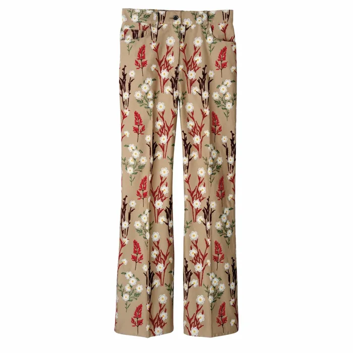 Women Embroidered Trousers Oat Longchamp Trousers and Shorts