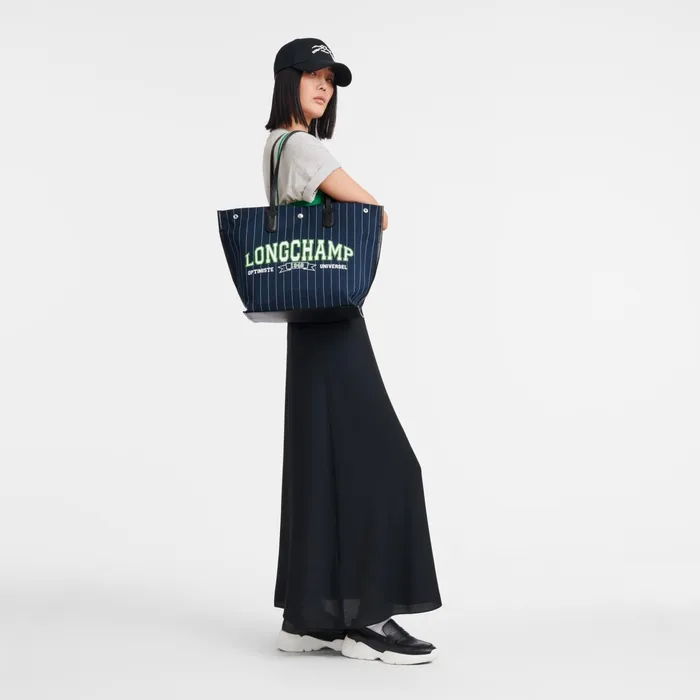 Women Essential Tote Bag Navy Longchamp Shoulder Bags