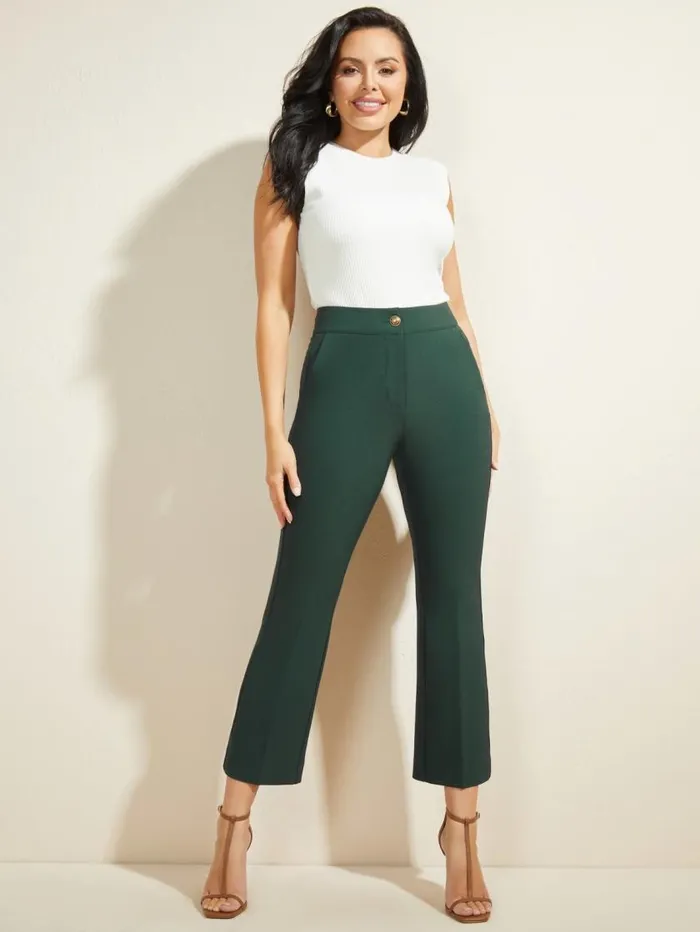 Women Evelyn Cropped Pant Chenille Green Marciano Bottoms Women Evelyn Cropped Pant Chenille Green Marciano Bottoms