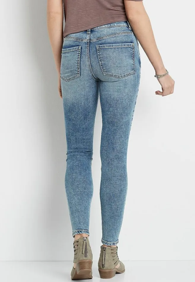 Women Everflex High Rise Light Wash Stretch Super Skinny Jean Maurices Jeans