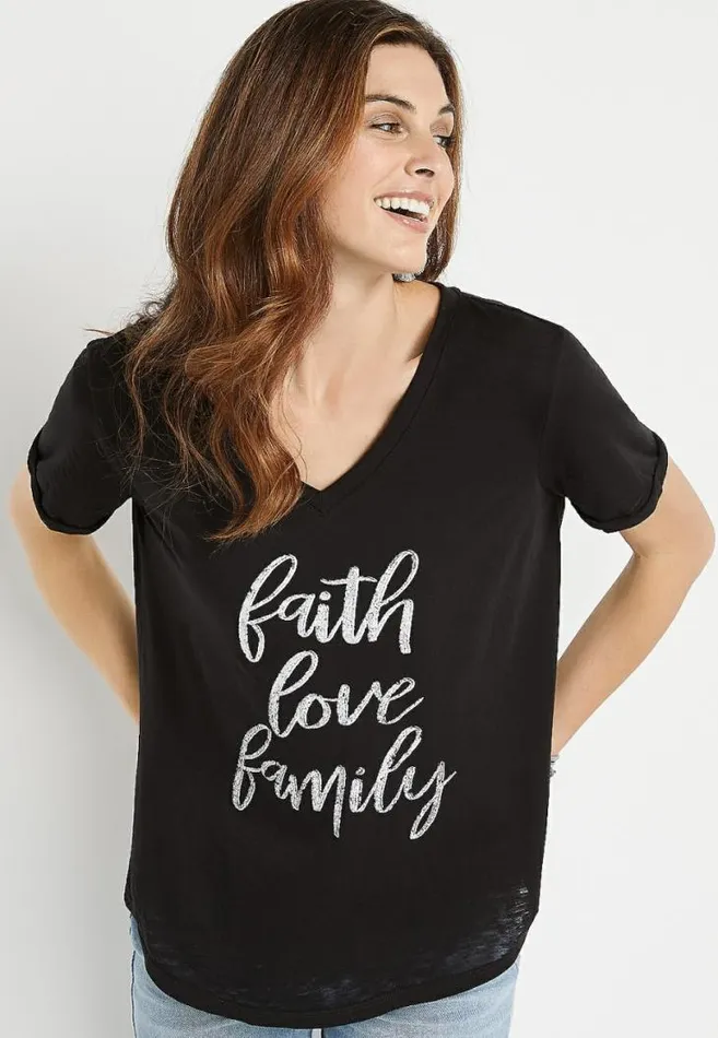 Women Faith Love Family Graphic Tee Maurices Tops