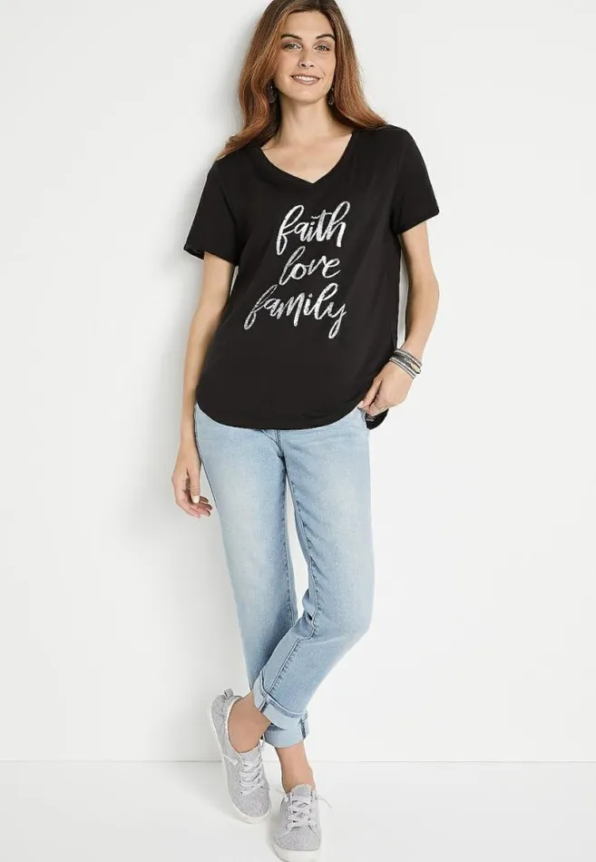 Women Faith Love Family Graphic Tee Maurices Tops