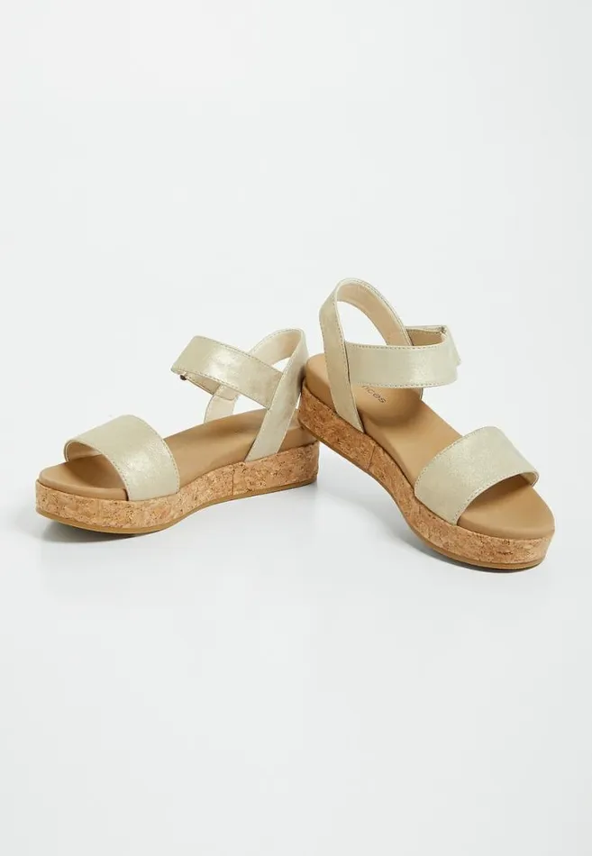 Women Felicity Gold Metallic Platform Sandal Maurices Heels and Wedges
