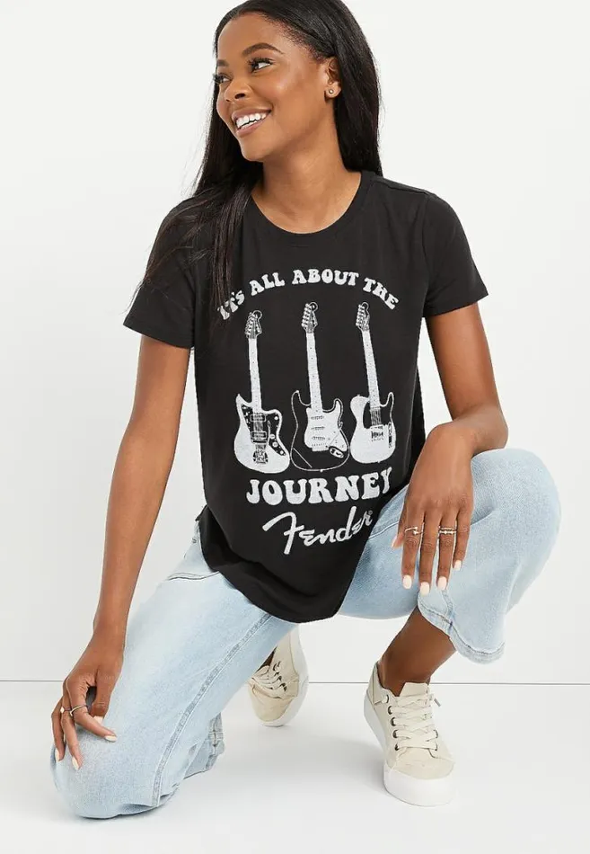 Women Fender Guitar Graphic Tee Maurices Tops