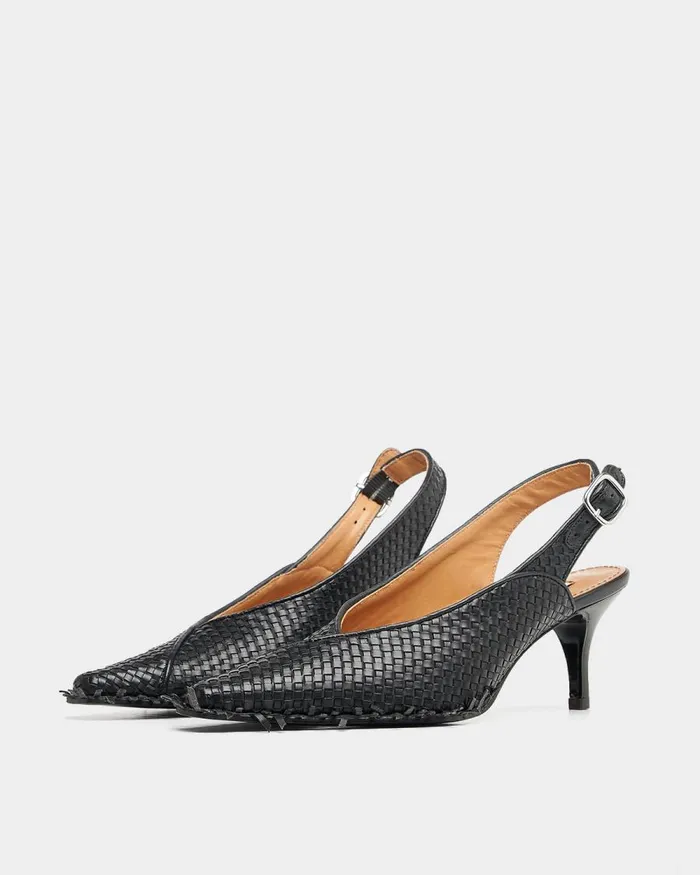 Women Filling Pieces Loafers and Dress Shoes Slingback Checkered Black