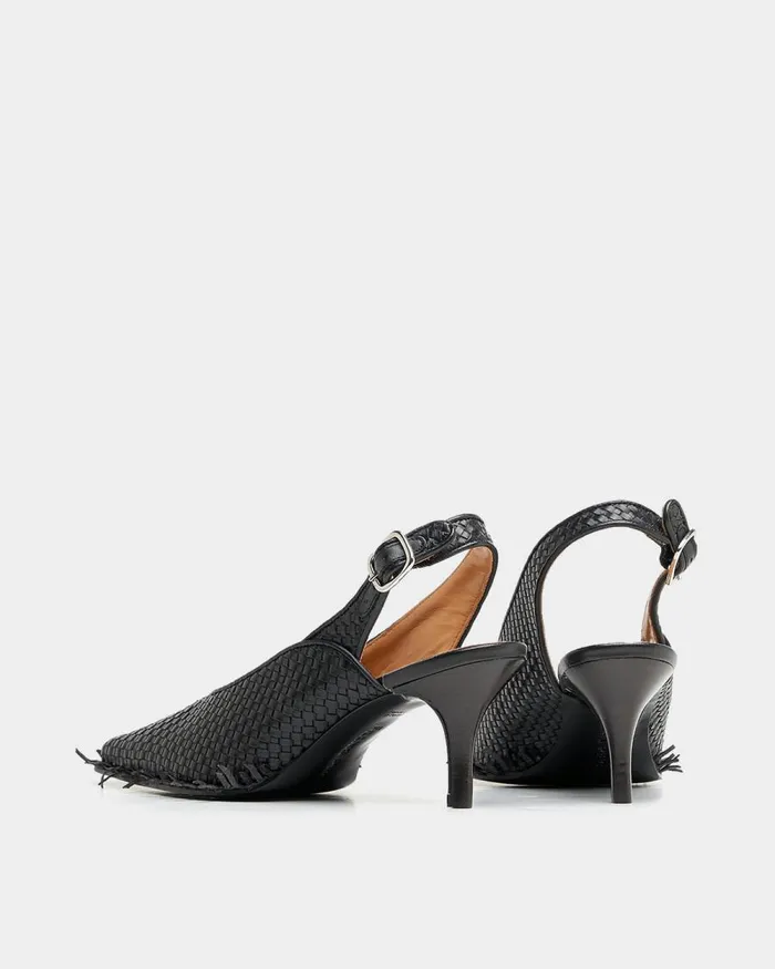 Women Filling Pieces Loafers and Dress Shoes Slingback Checkered Black