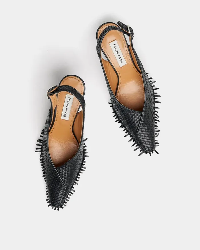 Women Filling Pieces Loafers and Dress Shoes Slingback Checkered Black