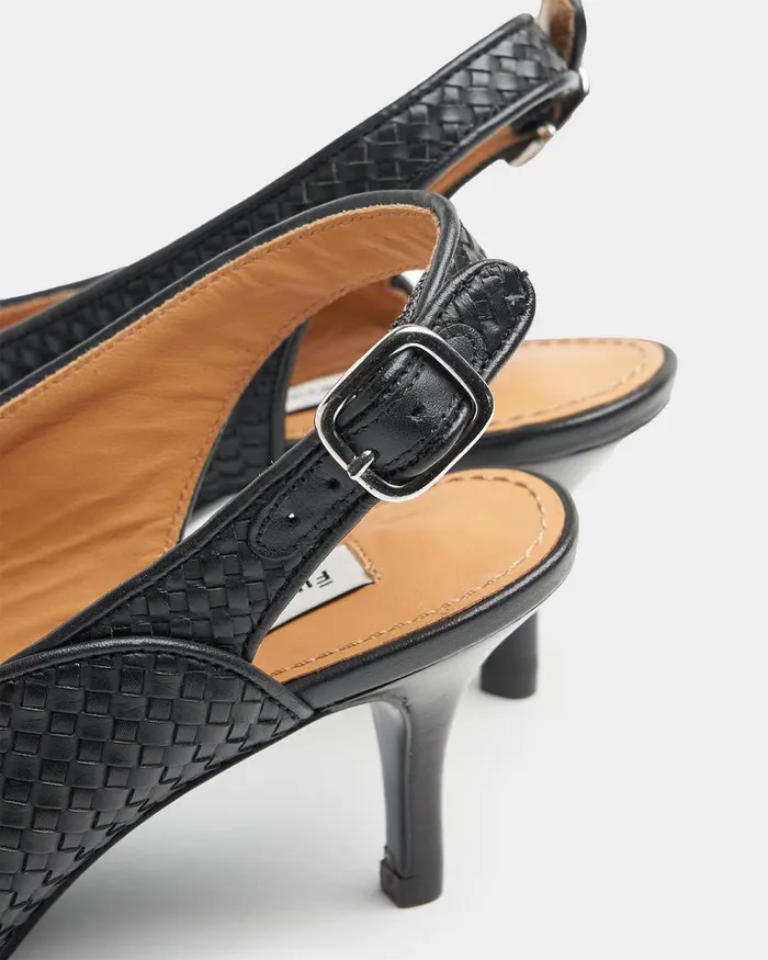 Women Filling Pieces Loafers and Dress Shoes Slingback Checkered Black