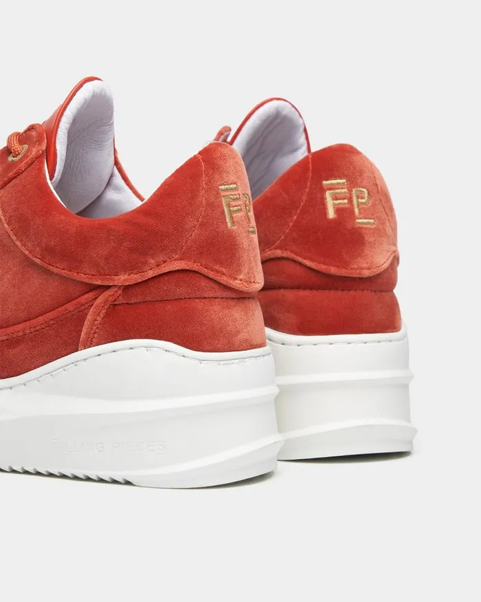 Women Filling Pieces Sneakers Low Eva Sky Velvet Orange