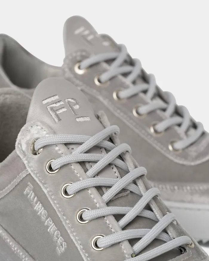 Women Filling Pieces Sneakers Low Eva Velvet Grey
